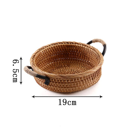 Cestino porta snack da scrivania in rattan intrecciato