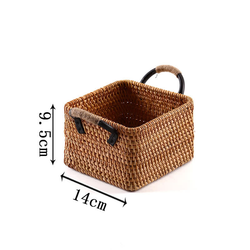 Cestino porta snack da scrivania in rattan intrecciato