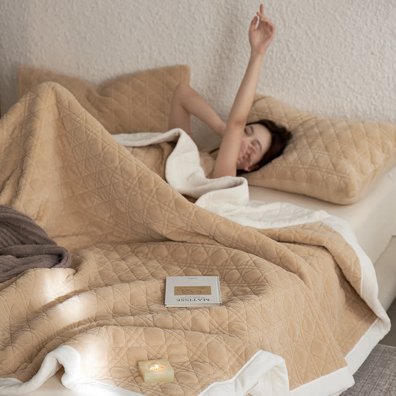 Coperta morbida con trama a diamante