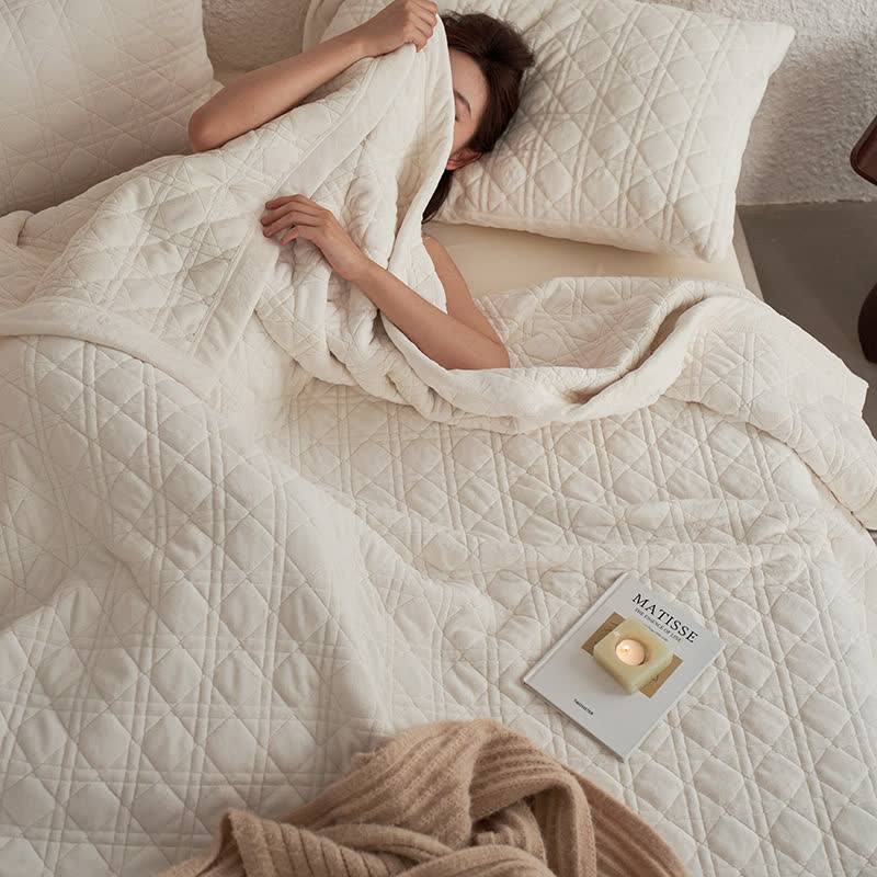 Coperta morbida con trama a diamante