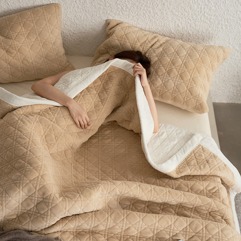 Coperta morbida con trama a diamante