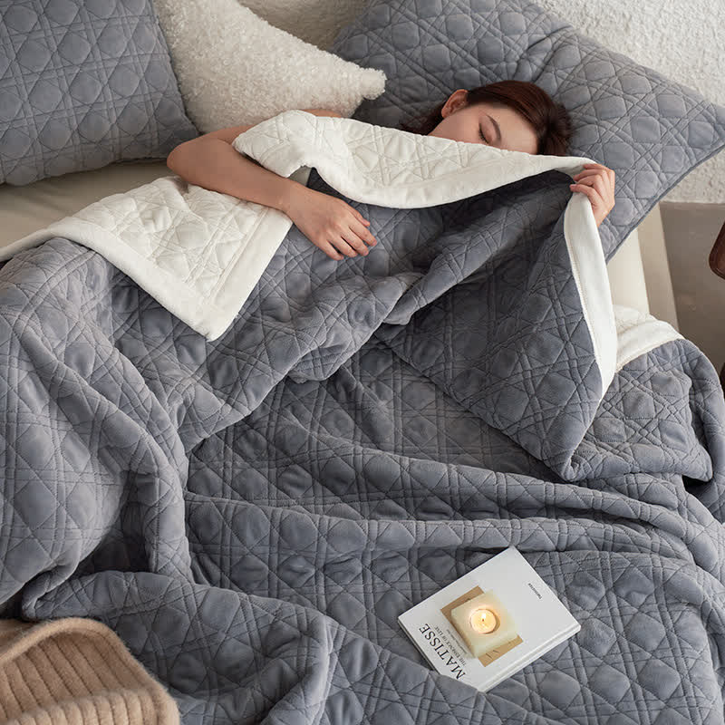 Coperta morbida con trama a diamante