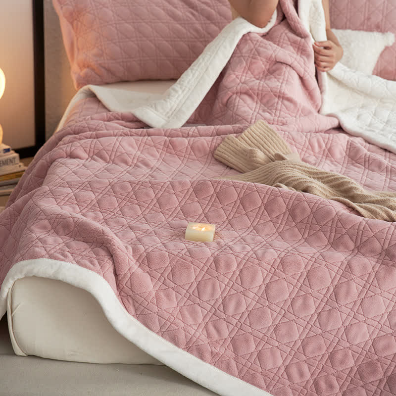 Coperta morbida con trama a diamante