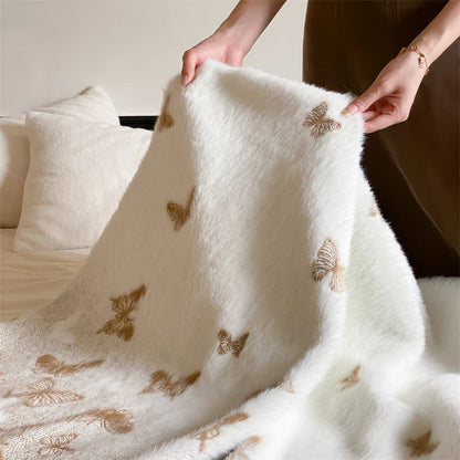 Coperta morbida in pelliccia sintetica a forma di farfalla
