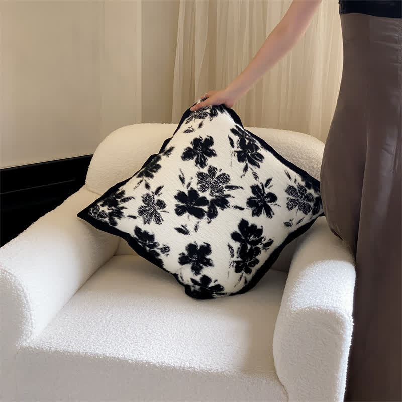 Coperta morbida con fiori d'arancio