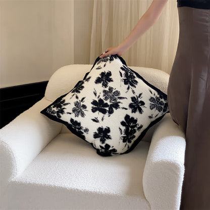Coperta morbida con fiori d'arancio