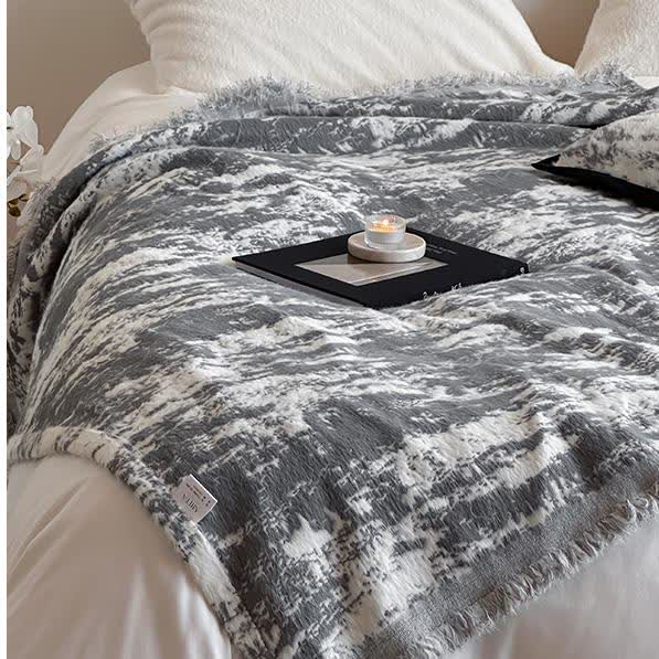 Coperta reversibile in finta pelliccia di visone