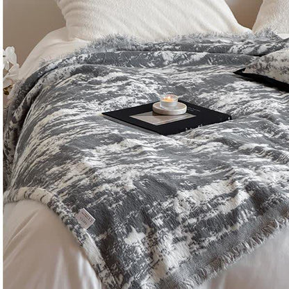 Coperta reversibile in finta pelliccia di visone