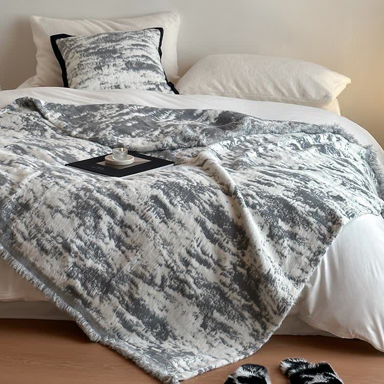 Coperta reversibile in finta pelliccia di visone