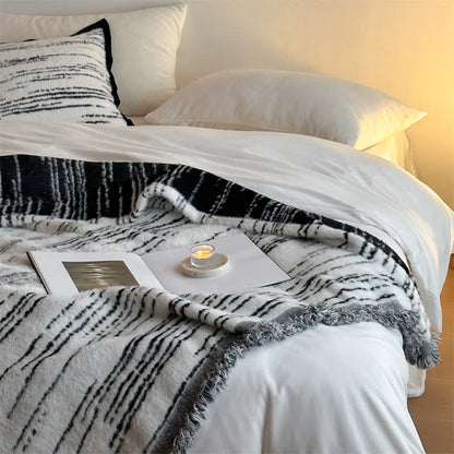 Coperta reversibile in finto visone