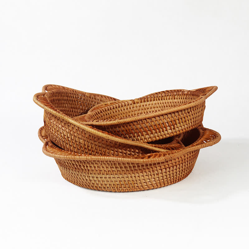 Cestino portafrutta in rattan intrecciato