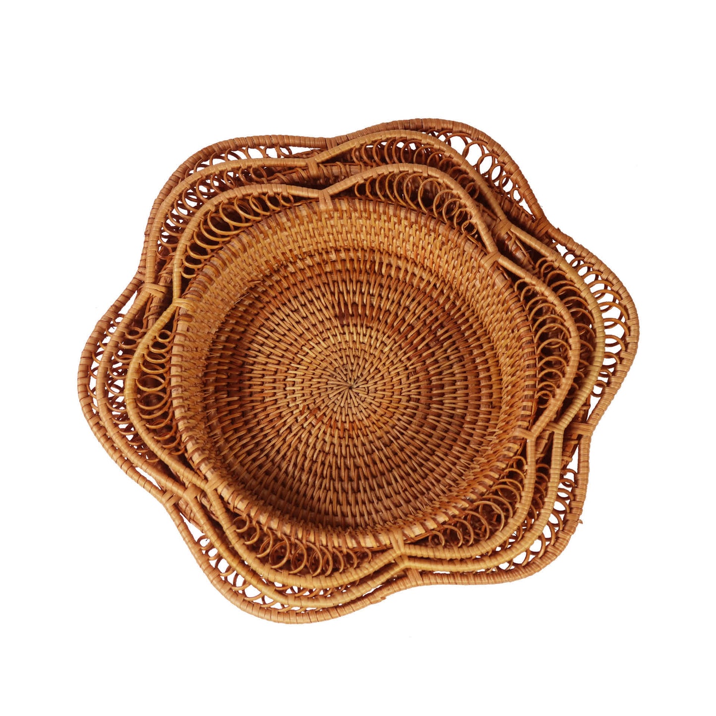 Cestino portafrutta in rattan intrecciato