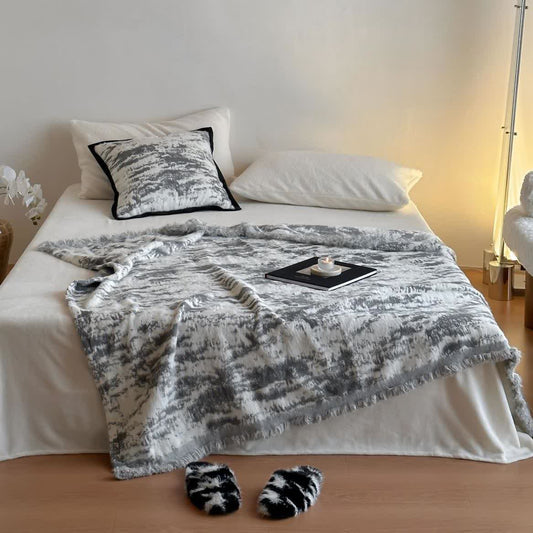 Coperta reversibile in finta pelliccia di visone