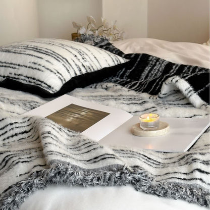Coperta reversibile in finto visone