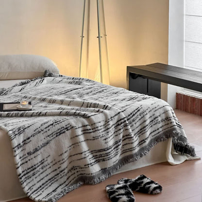 Coperta reversibile in finto visone