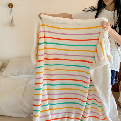 Coperta morbida a righe Sherpa