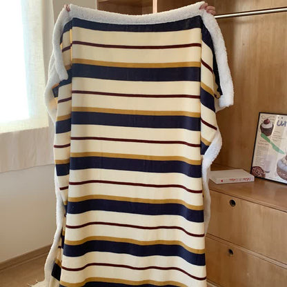 Coperta morbida a righe Sherpa