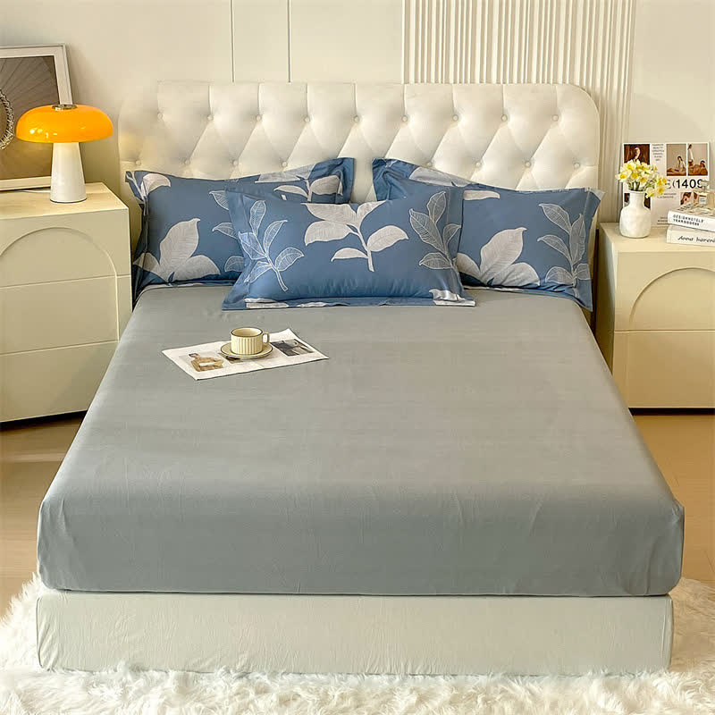 Set di biancheria da letto botanica in cotone spazzolato (4 pezzi)