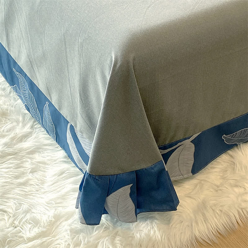 Set di biancheria da letto botanica in cotone spazzolato (4 pezzi)