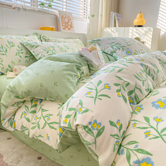 Set di biancheria da letto Refresh Floral in puro cotone (4 pezzi)