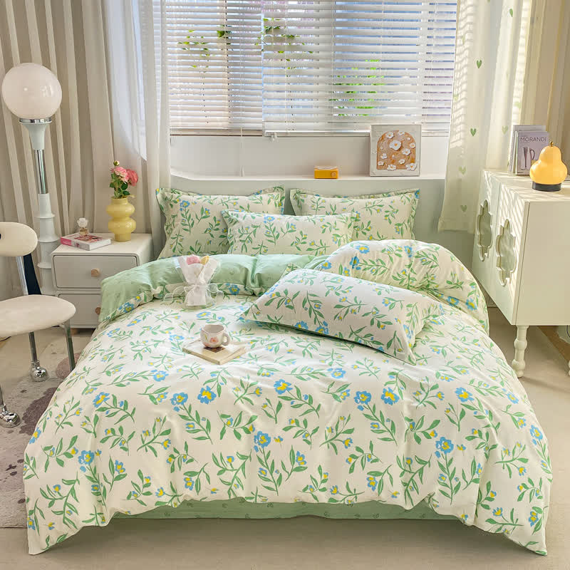 Set di biancheria da letto Refresh Floral in puro cotone (4 pezzi)