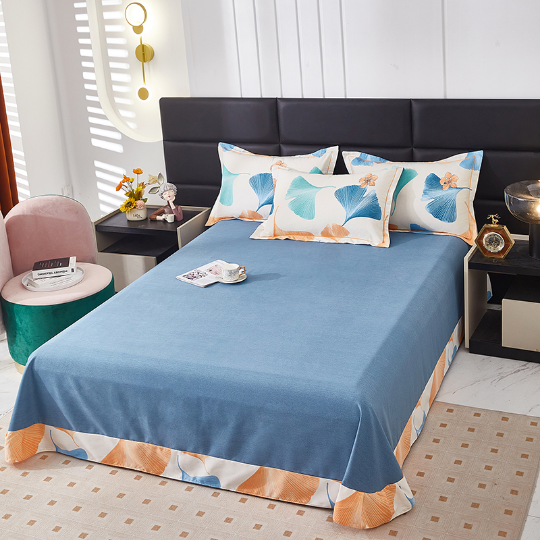 Set di biancheria da letto in cotone con foglie di ginkgo rurale (4 pezzi)