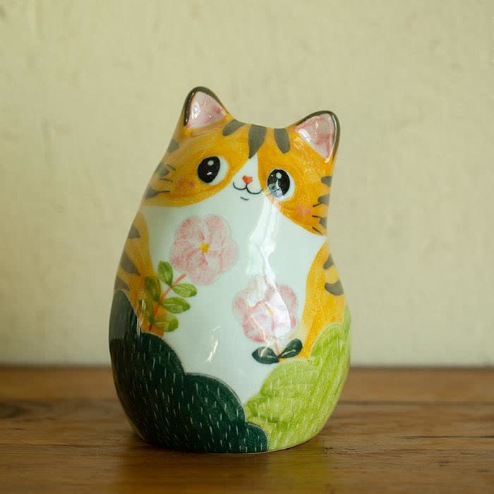 Vaso creativo in ceramica dipinto a mano a forma di gatto carino