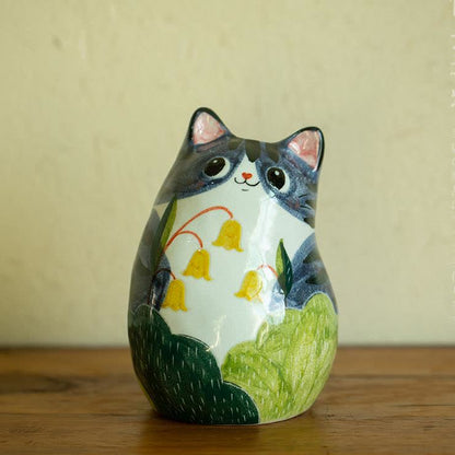 Vaso creativo in ceramica dipinto a mano a forma di gatto carino