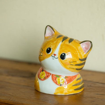 Vaso creativo in ceramica dipinto a mano a forma di gatto carino