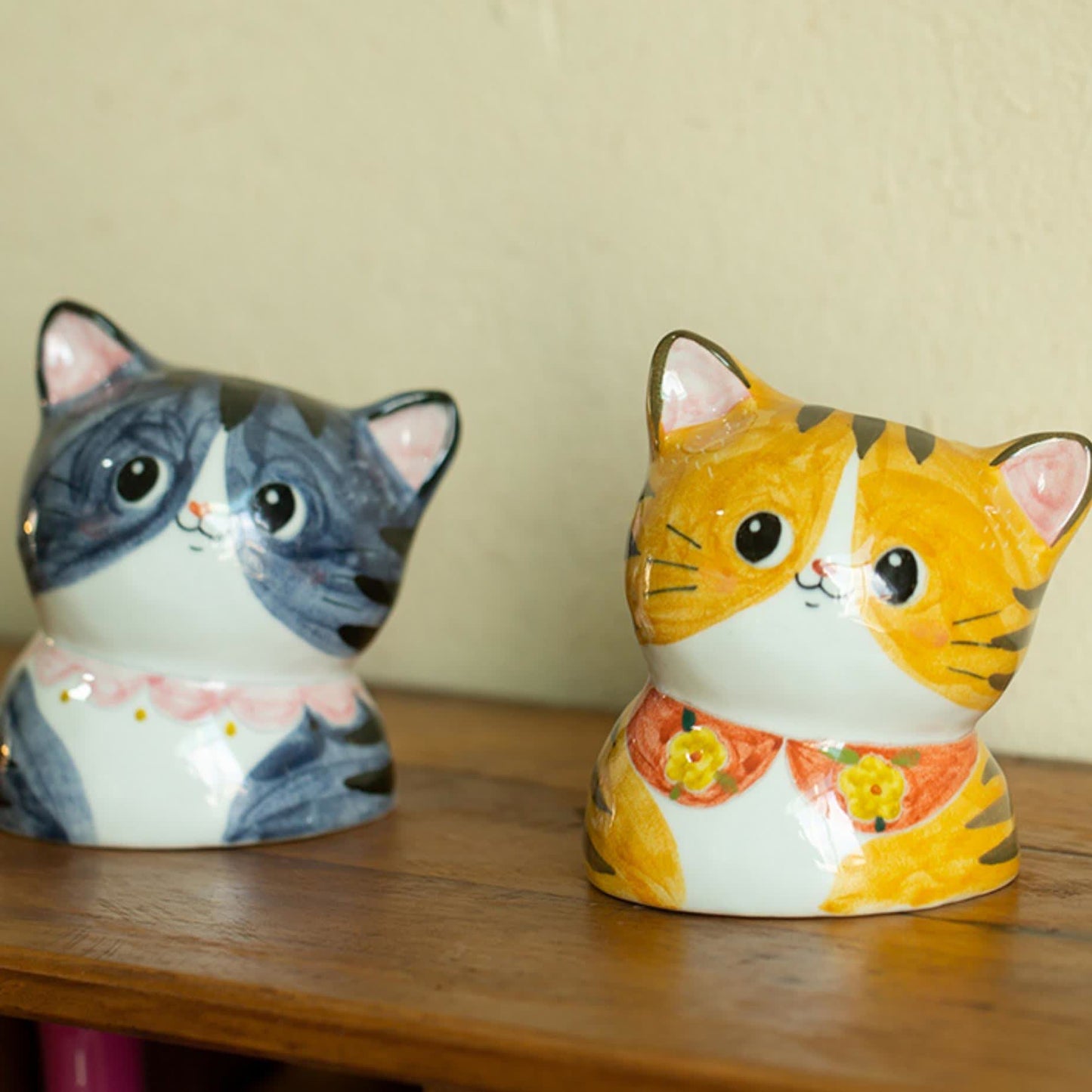 Vaso creativo in ceramica dipinto a mano a forma di gatto carino