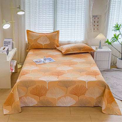 Biancheria da letto vintage in cotone spazzolato con foglie di ginkgo