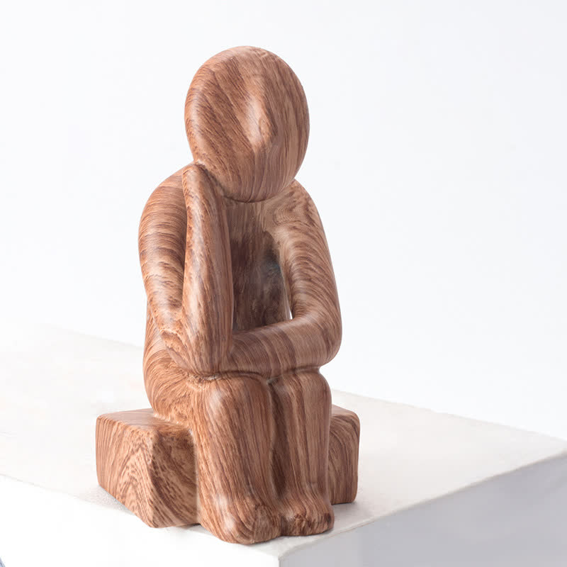 Statua creativa con mento che tiene in mano, decorazione per la casa