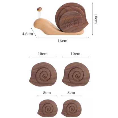 Sottobicchiere creativo in legno massello a forma di lumaca