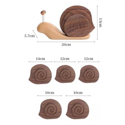 Sottobicchiere creativo in legno massello a forma di lumaca