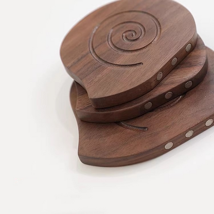 Sottobicchiere creativo in legno massello a forma di lumaca