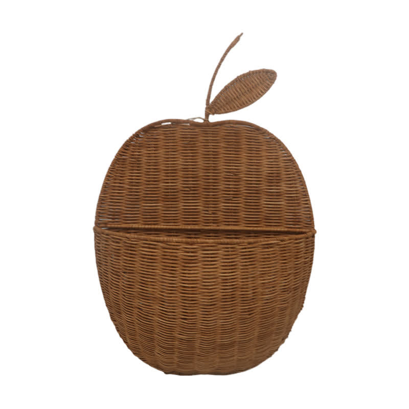 Cestino da parete a forma di frutta intrecciata in rattan
