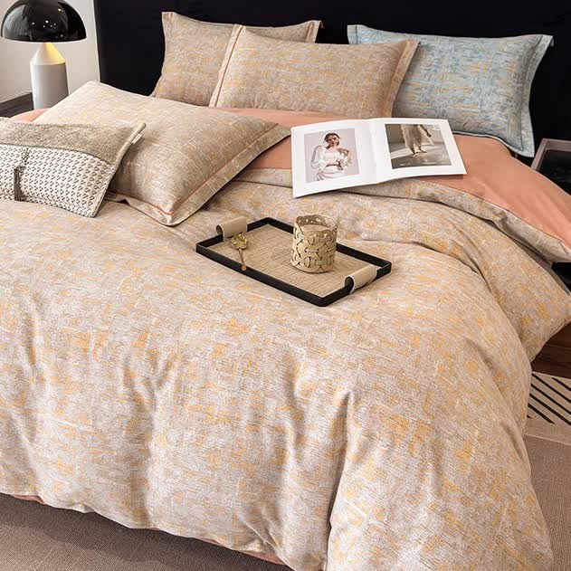 Set di biancheria da letto in cotone spazzolato in stile semplice (4 pezzi)