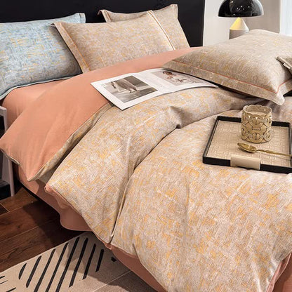 Set di biancheria da letto in cotone spazzolato in stile semplice (4 pezzi)