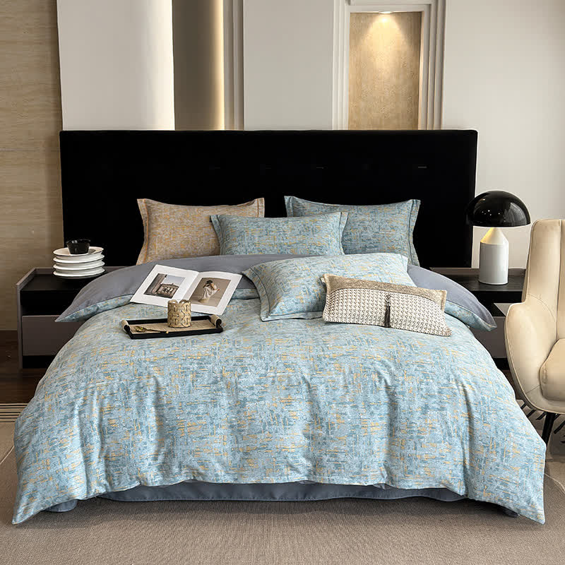 Set di biancheria da letto in cotone spazzolato in stile semplice (4 pezzi)