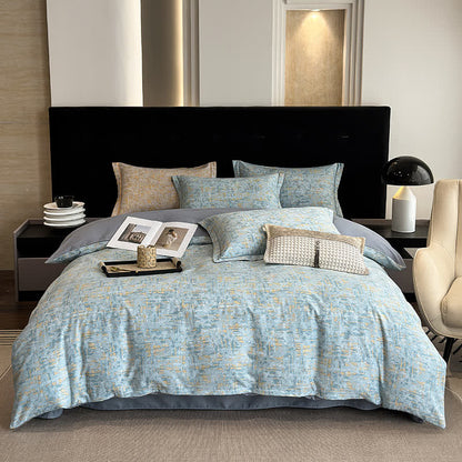 Set di biancheria da letto in cotone spazzolato in stile semplice (4 pezzi)