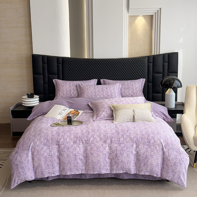 Set di biancheria da letto in cotone spazzolato in stile semplice (4 pezzi)