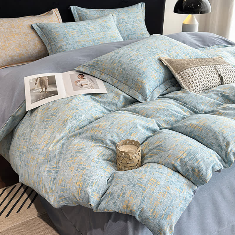 Set di biancheria da letto in cotone spazzolato in stile semplice (4 pezzi)
