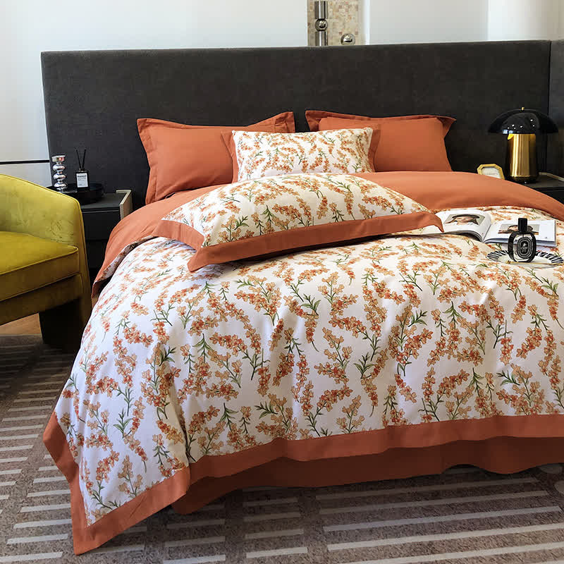 Set di biancheria da letto pastorale in morbido cotone spazzolato (4 pezzi)