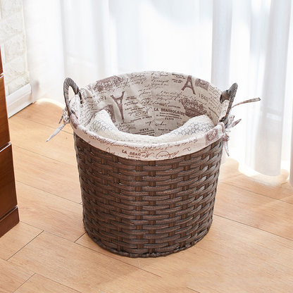 Cesto per la biancheria in rattan in stile semplice
