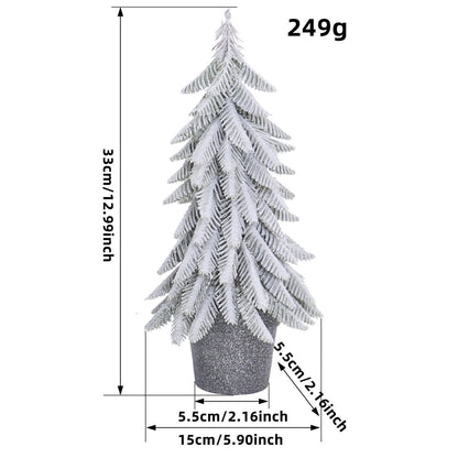 Decorazione per la casa in vaso con albero di Natale innevato