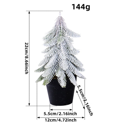 Decorazione per la casa in vaso con albero di Natale innevato