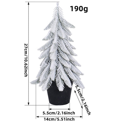 Decorazione per la casa in vaso con albero di Natale innevato