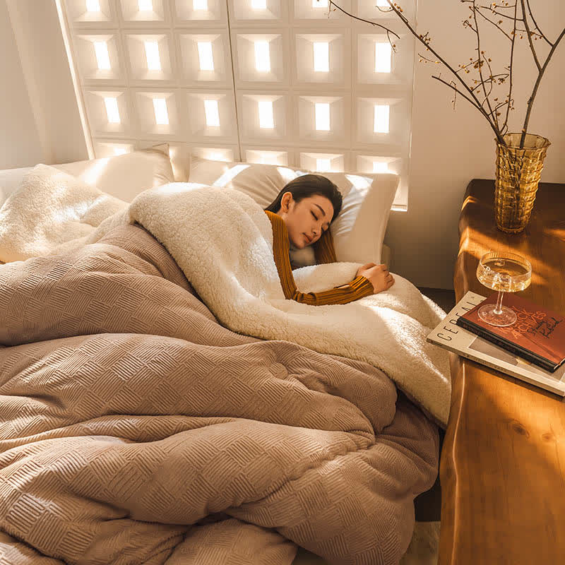 Coperta in pile spesso e caldo con piumone