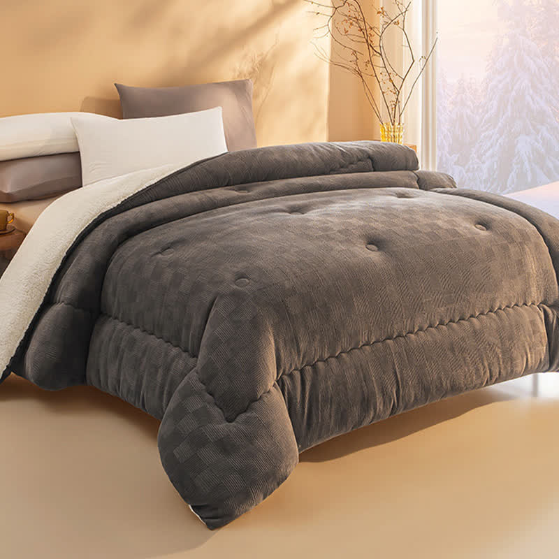 Coperta in pile spesso e caldo con piumone