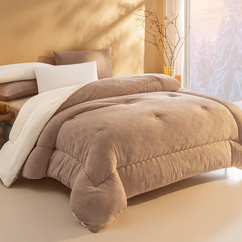 Coperta in pile spesso e caldo con piumone